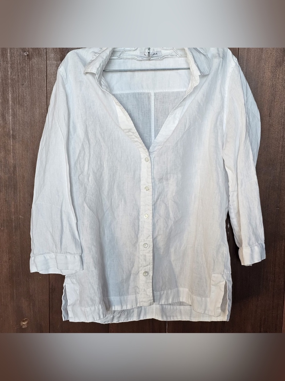 Rosso35 Off-White Linen Button Shirt with Label